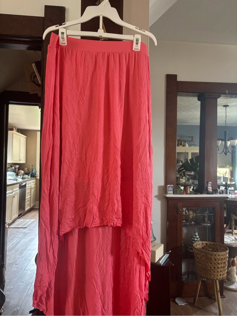 LC Lauren Conrad Coral High-Low Maxi Skirt